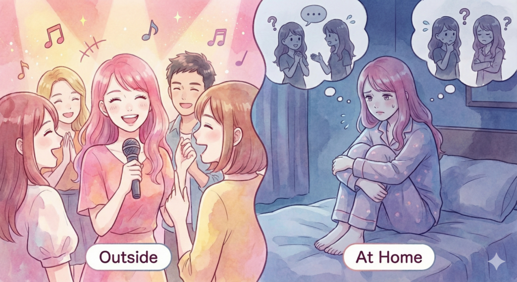 実は家に帰ると一人反省会?ESFP-Tの「裏あるある」リスト