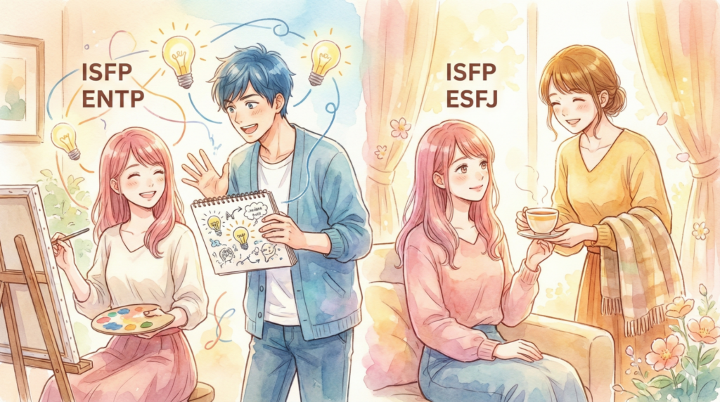 ISFPと相性が良い・悪いタイプ